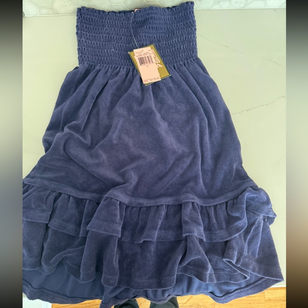 NWT Juicy Couture Terry swim cover up navy blue size small vintage juicy Y2K